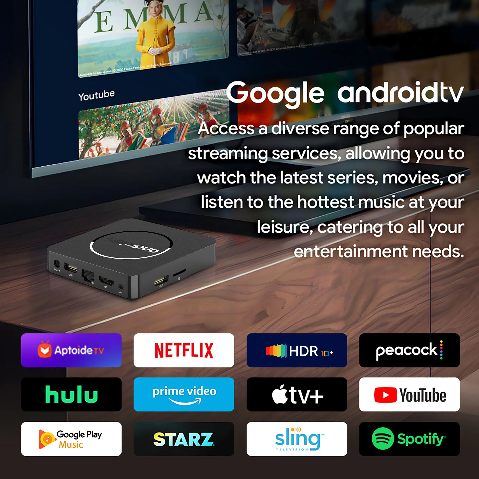 Android 13 4K HDR10+ Smart TV Box Allwinner H313 2GB16GB Dual Wifi BT5.0 Set Top Box Media Player Stereo Surround  Q1 ATV