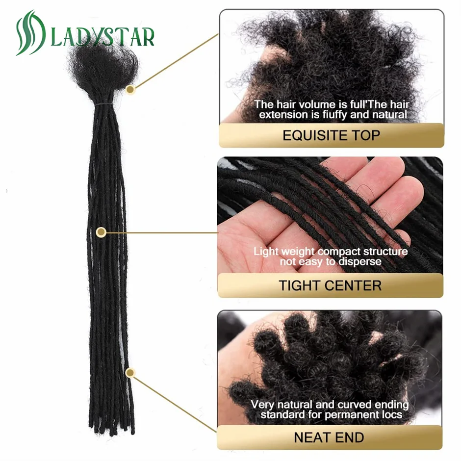 0,2 cm Micro locs Echthaar Dread lock Extensions für Männer Frauen Kinder voll handgemachte permanente Loc Extensions