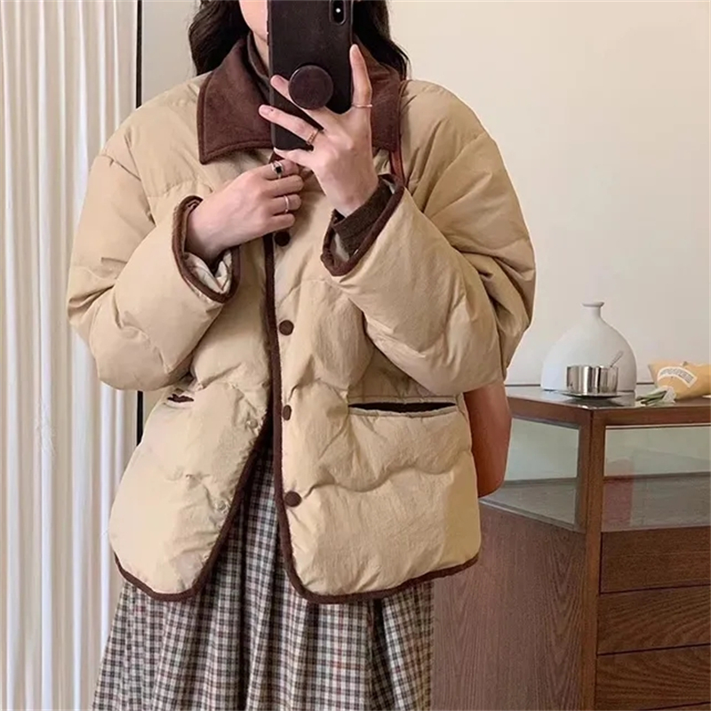 Casaco acolchoado leve e casual feminino, Parkas curtas, algodão solto, feminino, tamanho grande, outono, inverno, nova moda, Jack, Jack, 2024