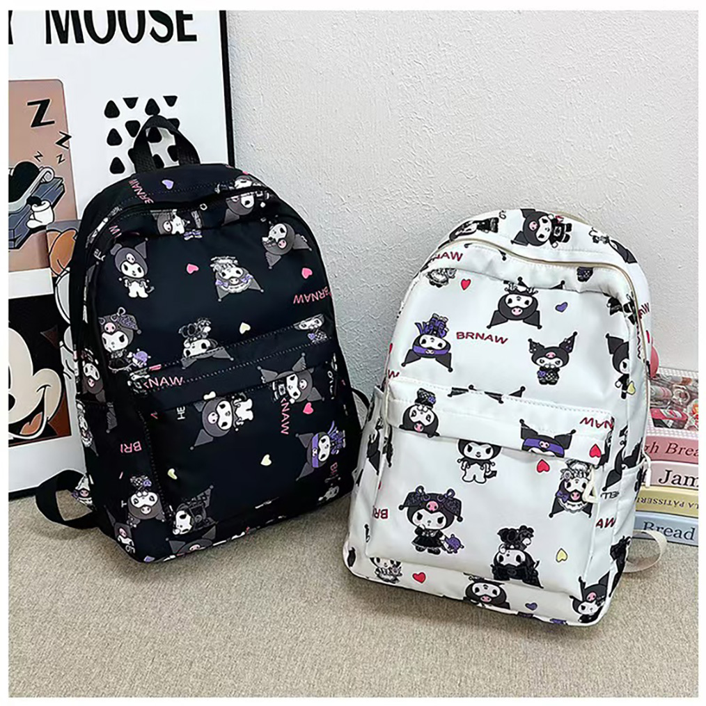 Miniso サンリオ リュック 漫画キャラクター クロミ リュック 軽量 耐久性 おしゃれ 大容量 リュック 38cm