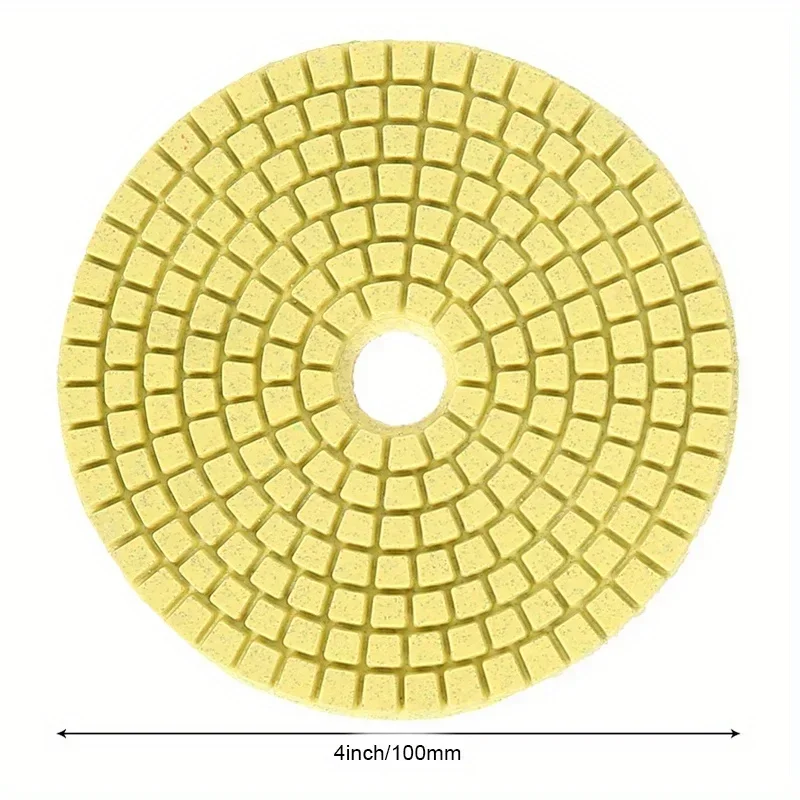 8pcs 4" 100mm Polishing Pad Set, Wet And Dry Use, For Granite, Concrete, Marble, Sanding Disc Set