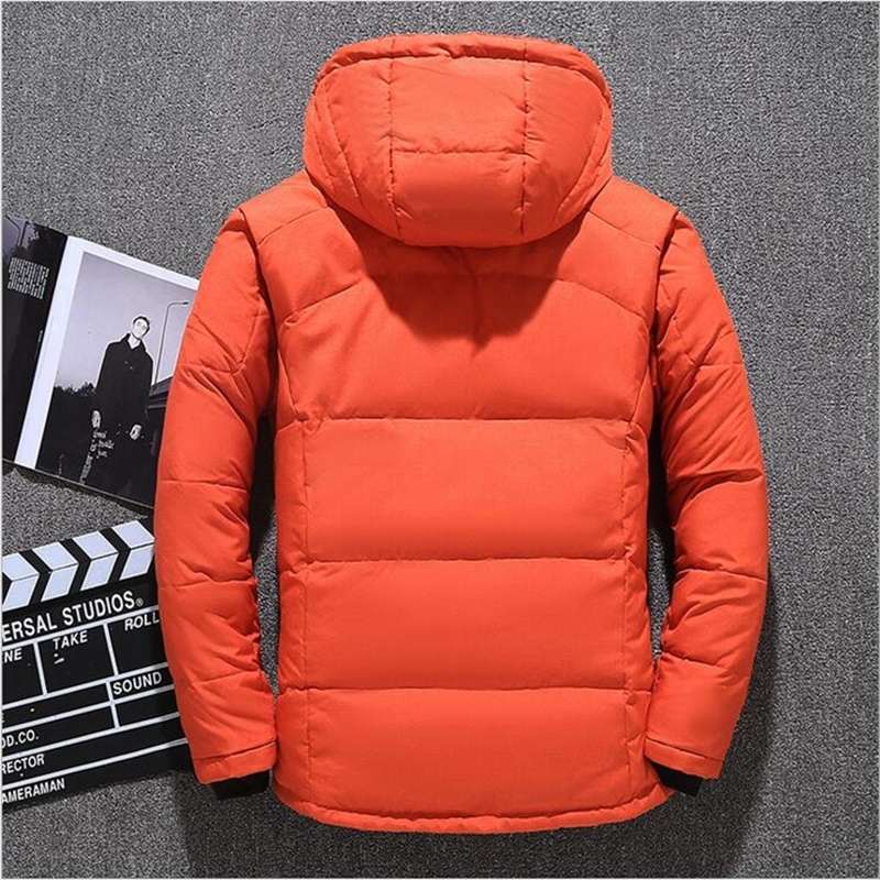 メンズホワイトダックグースフェザー、スノージャケット、ウインドブレーカー、厚手、暖かい、-20度冬服