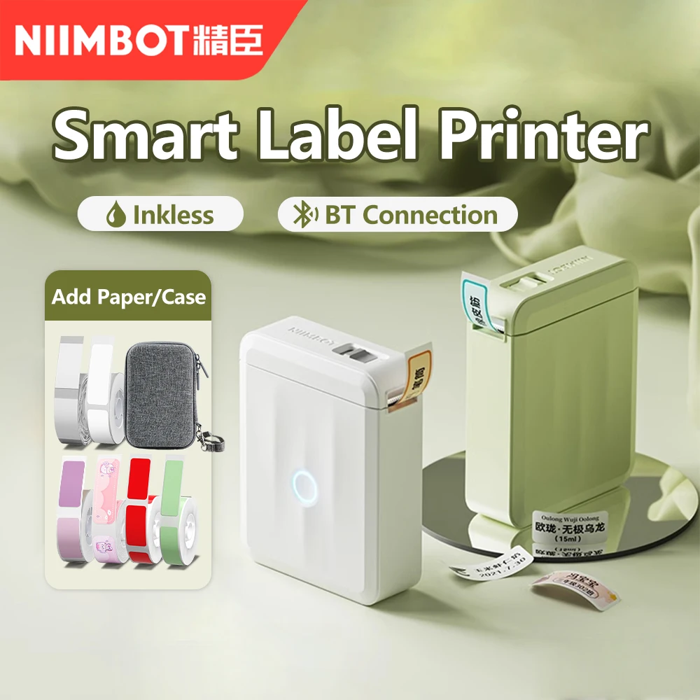 Niimbot D110 Etikettendrucker Bluetooth Mini selbstklebender tragbarer intelligenter Etikettendrucker UV ohne Tinte für Büro- und Schuletikettiermaschine