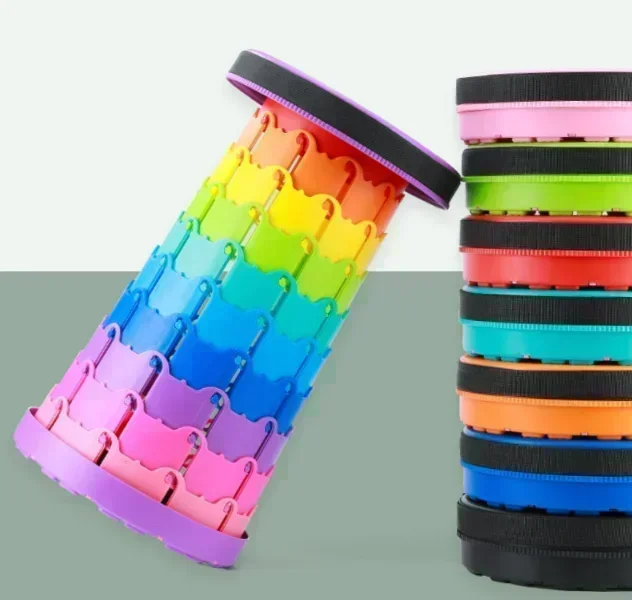 Sgabello telescopico Sedia pieghevole da campeggio pieghevole in plastica leggera e retrattile per interni ed esterni