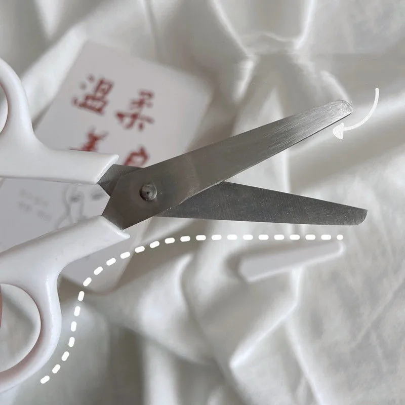 Mini Trắng Kéo Ins Thời Trang Hàn Quốc Nhỏ Màu Be Kéo Di Động Dễ Dàng Cắt Giấy Scrapbook Miếng Dán Kéo Học Sinh Tiếp Liệu