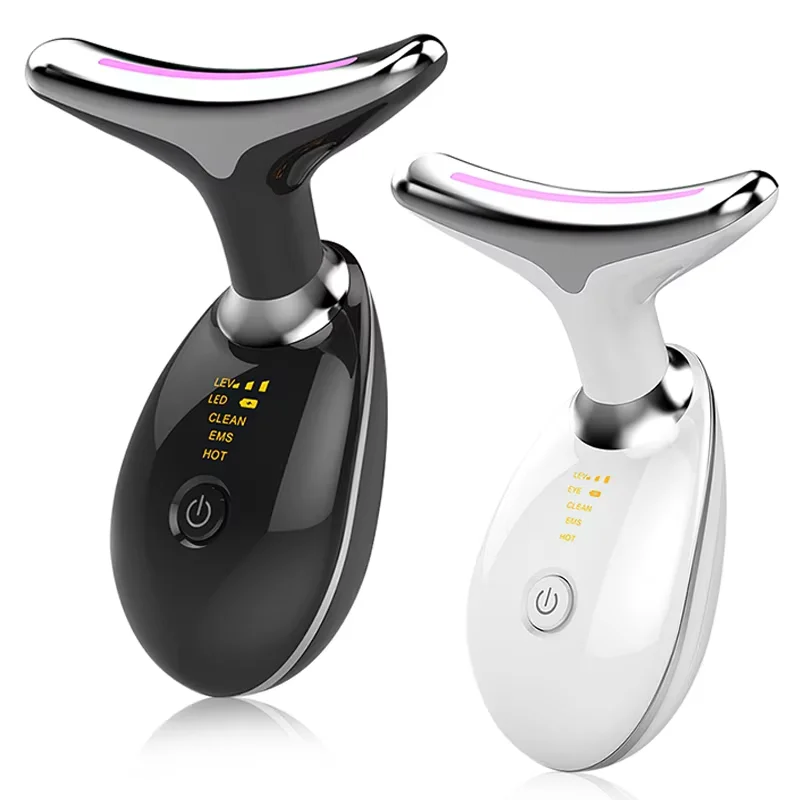 Pescoço dispositivo de levantamento facial ems microcorrente led fóton terapia vibração rosto massageador anti rugas aperto ferramentas cuidados com a pele
