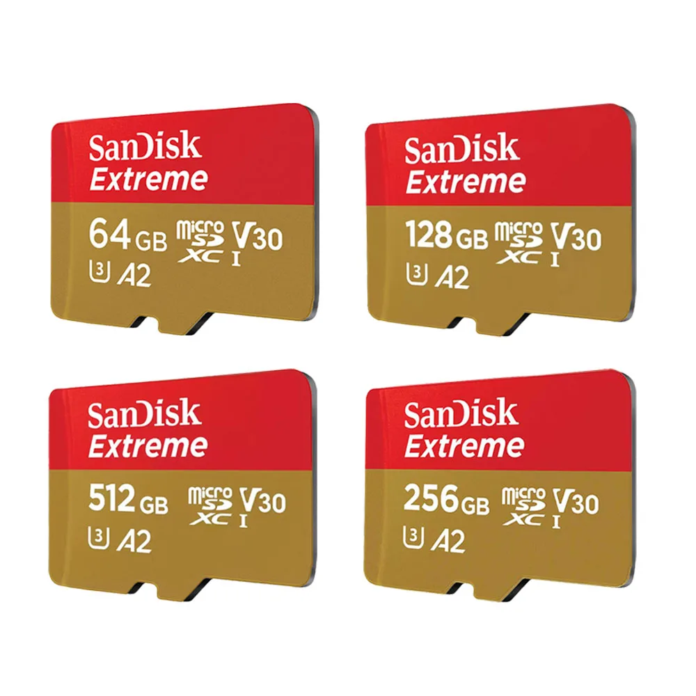Sandisk ultra micro cartão sd 128gb 256gb u3 4k v30 a2 classe 10 UHS-1 cartão flash 512gb 64gb 1tb cartão microsd/tf para câmera do telefone