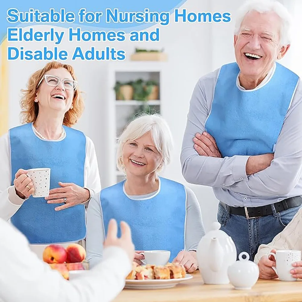 Multi-purpose Elderly Bib Feeding Nursing Washable Stain Resistant Senior Citizens Bibs Mess-Free Diet