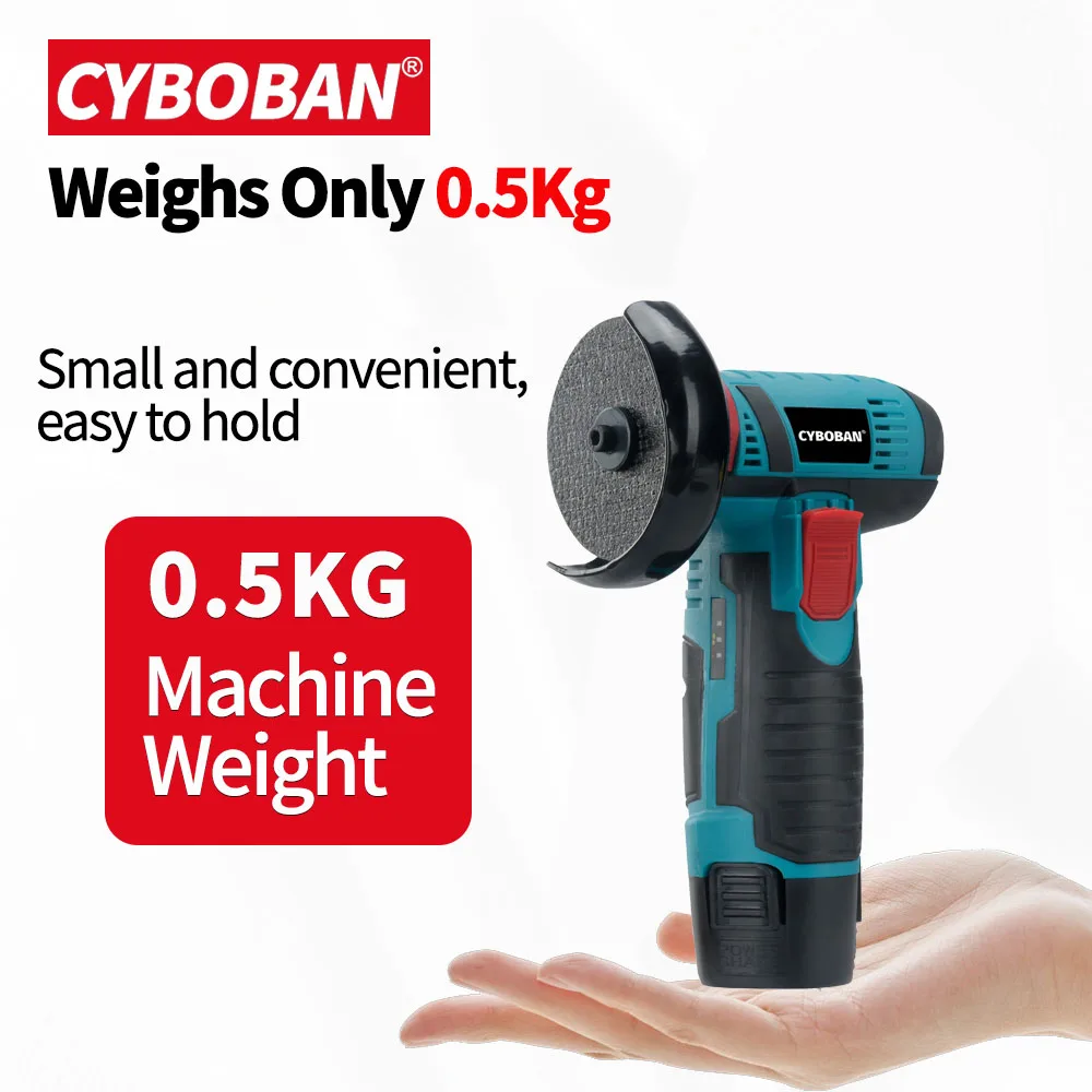 CYBOBAN-Mini amoladora angular de 12v, Motor de cepillo de reparación de automóviles, recargable para cortar diamante, herramienta eléctrica inalámbrica, pulido y moler