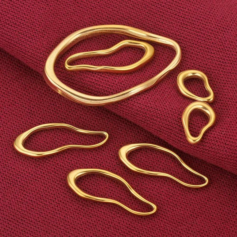 Conectores de acero inoxidable para fabricación de joyas, pendientes de bisel Irregular, dijes, suministros de joyería, piezas, hallazgos Diy, 5 uds.