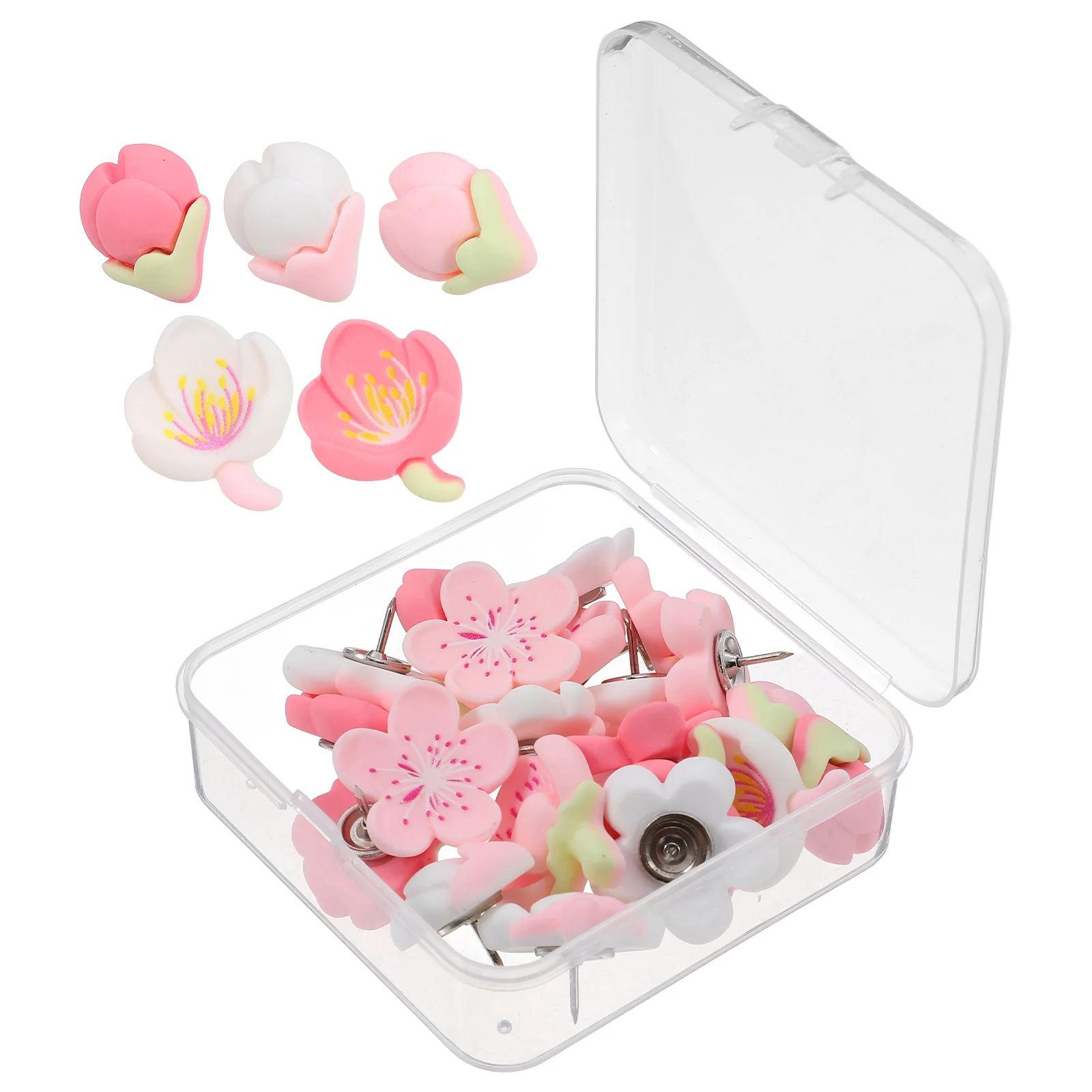 20 stücke Harz Pfirsich Blüte Reißzwecke Push Pins DIY Foto Wand Kunst Nagel Studs Kork Bord Pins Karte Marker Hause büro Liefert