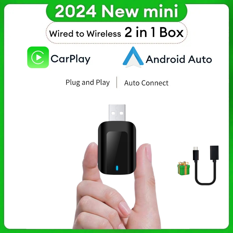Android用ワイヤレスCarplayアダプター,自動2in 1,スマートドングル,5g,wifi,iPhone,電話,ボルボ,ベンツ,mg,起亜,チェリー,VW, 2024