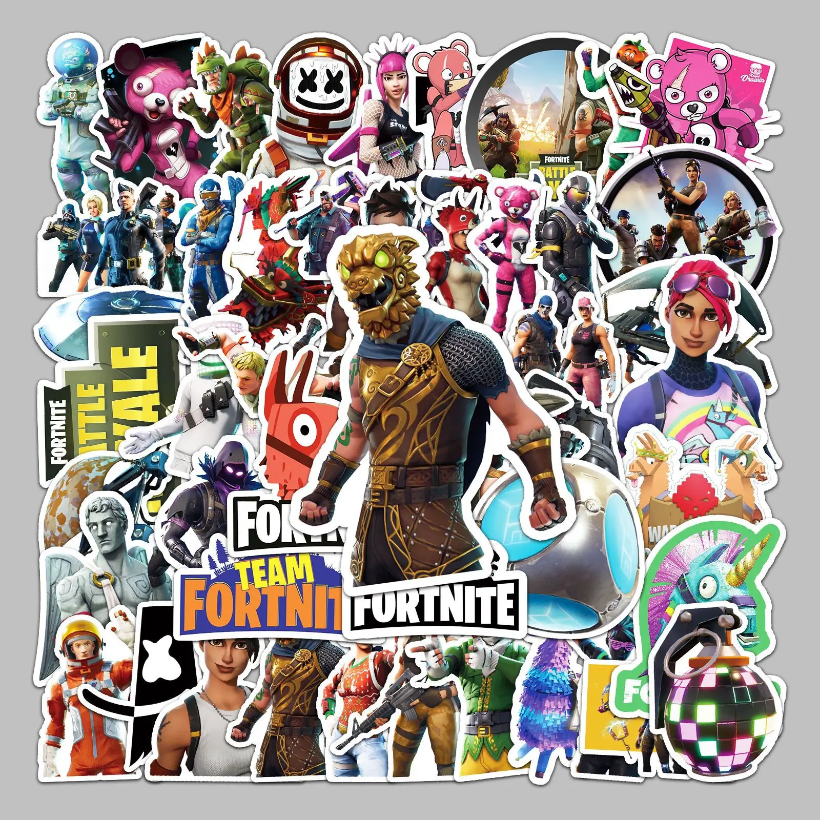 50pcs Fortnite Game Character Suitcase Graffiti Scooter Computer Tablet Cartoon Decoration Waterproof Sticker