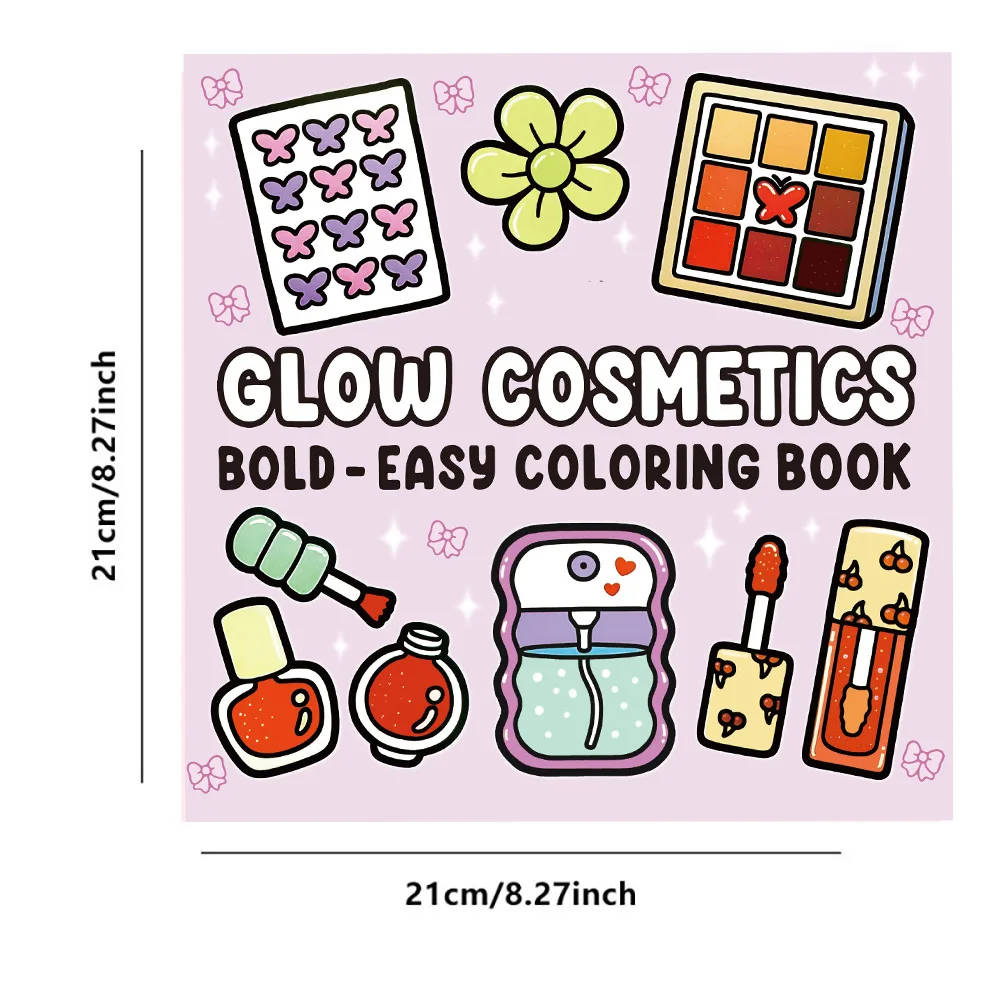 COSMETICS Malbuch mit kräftigen, einfachen Mustern für Erwachsene, niedliches Zeichenbuch, perfektes Geschenk für Party und Geburtstag