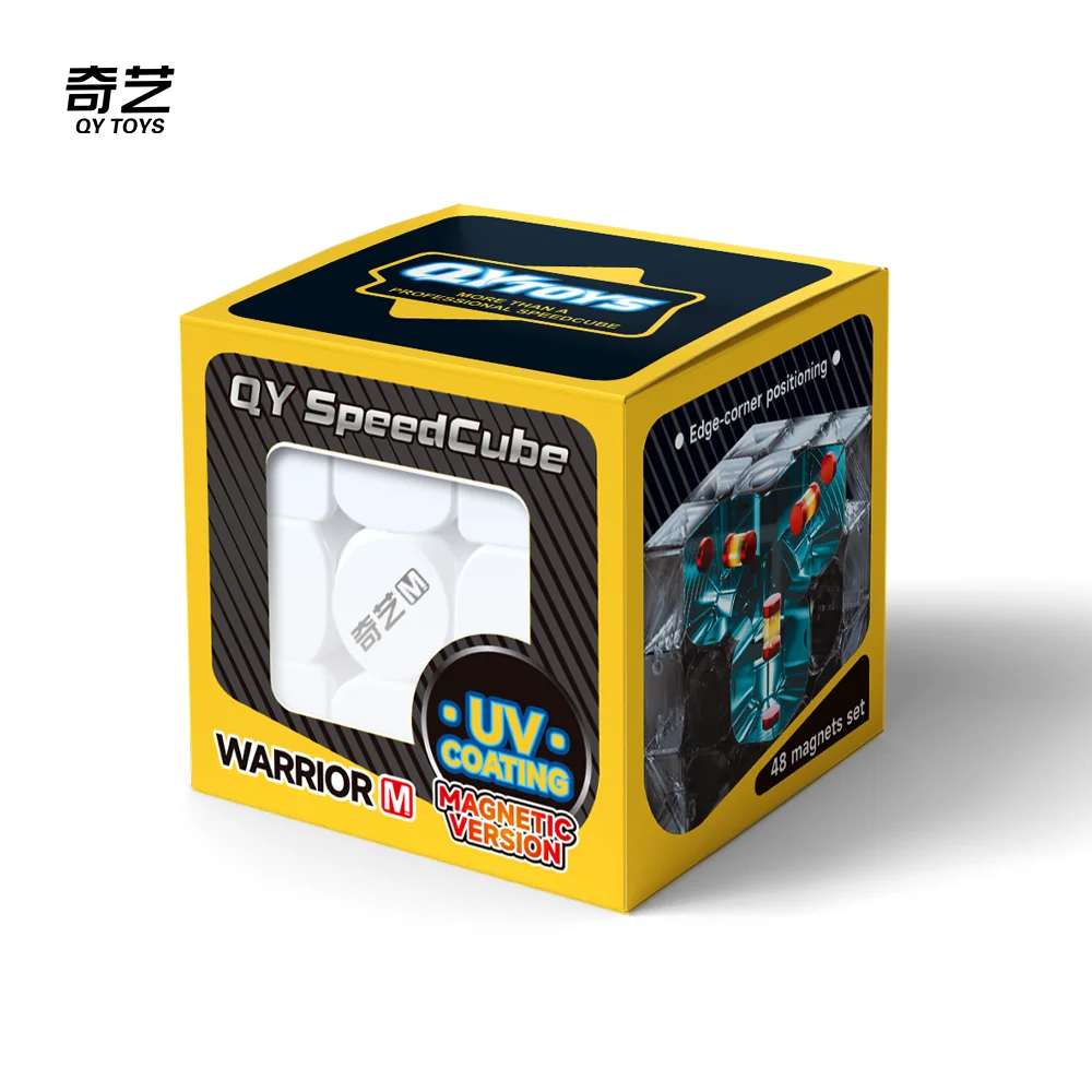 NEW Qiyi Warrior M UV 3X3 Magnetic Magic Speed Cube Stickerless Fidget Toys  Qiyi Warrior UV Cubo Magico Puzzle