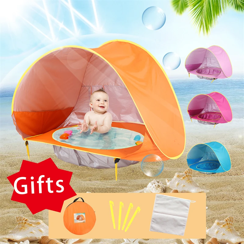 Tenda da spiaggia per bambini Piscina parasole portatile Protezione UV Riparo solare per giocattoli da esterno per bambini Piscina per bambini Giocattoli per tende da gioco