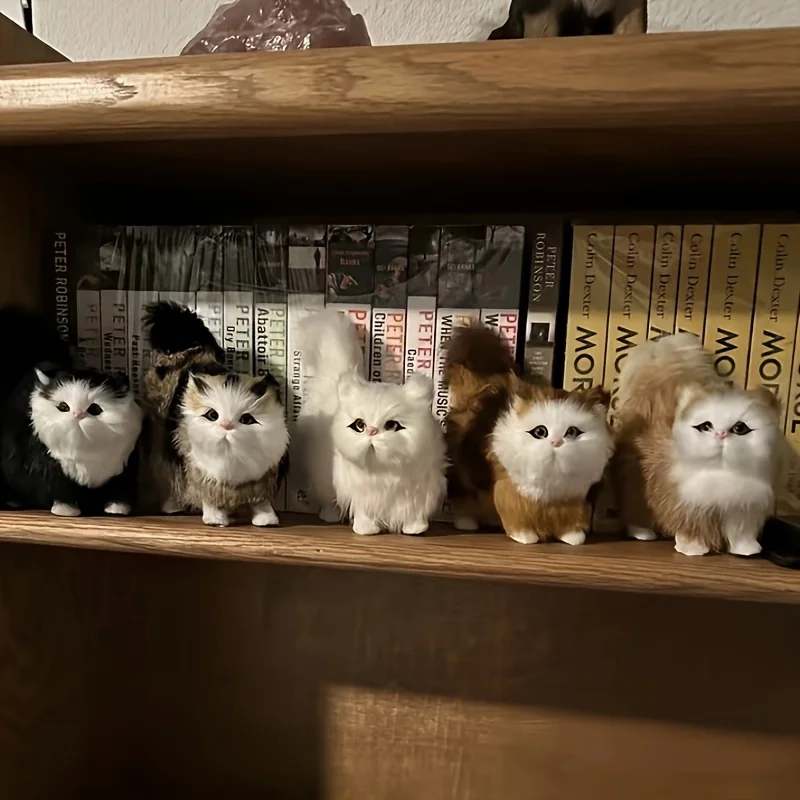 Simulatie Kat Knuffels Zacht Gevuld Kitten Model Nep Katten Realistische Dieren voor Kinderen Meisjes Verjaardag Valentijnsdag Cadeau