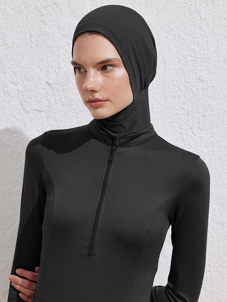 Zomer moslimbad zwemmen hijab dames zwemmen instant tulband, verlengd nekontwerp, sneldrogend