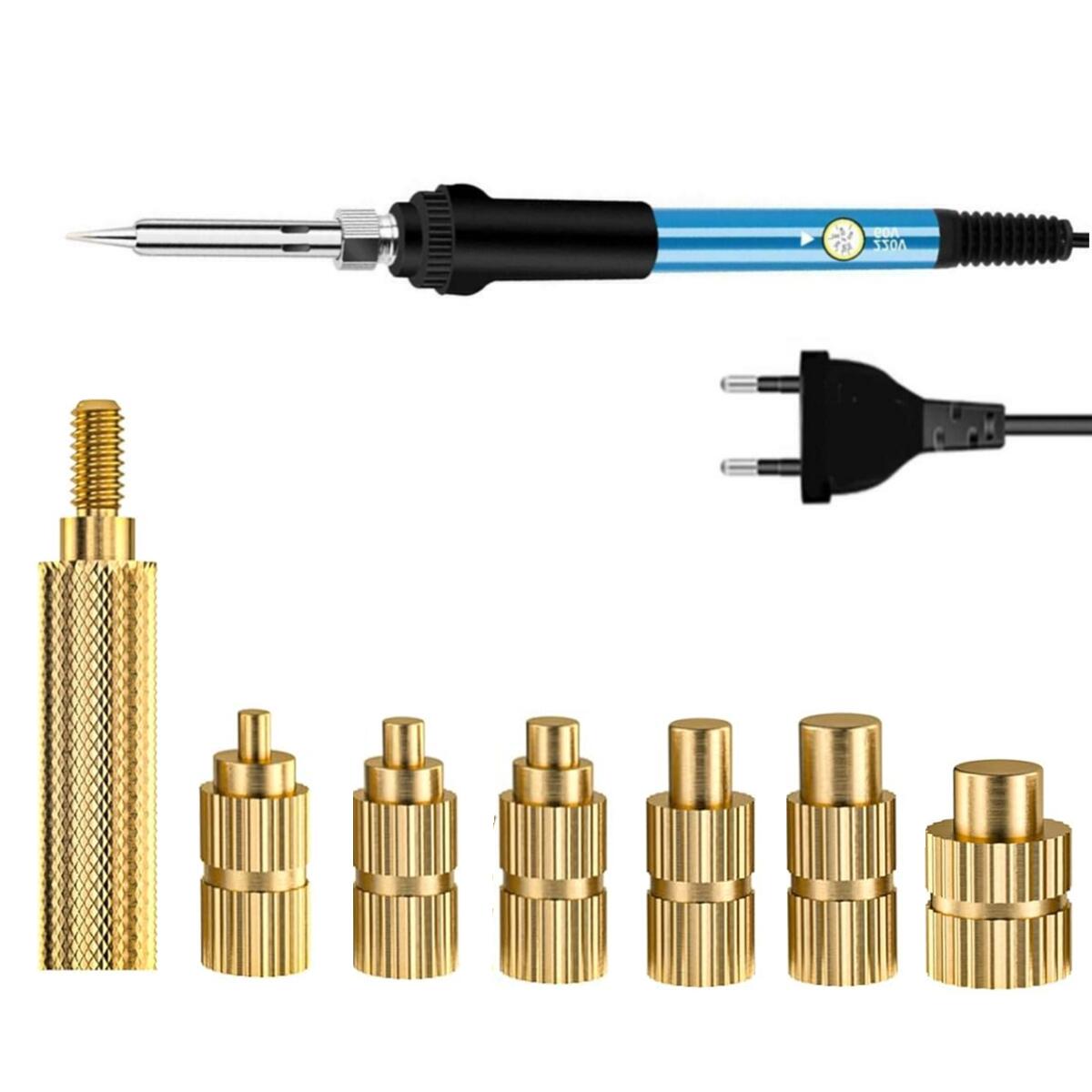 Heat Set Insert Soldering Iron Tip Head M2 M2.5 M3 M4 M5 M6 Hot Melt Insets Nut Brass Embedded Thread Insertion Kit With Solderi
