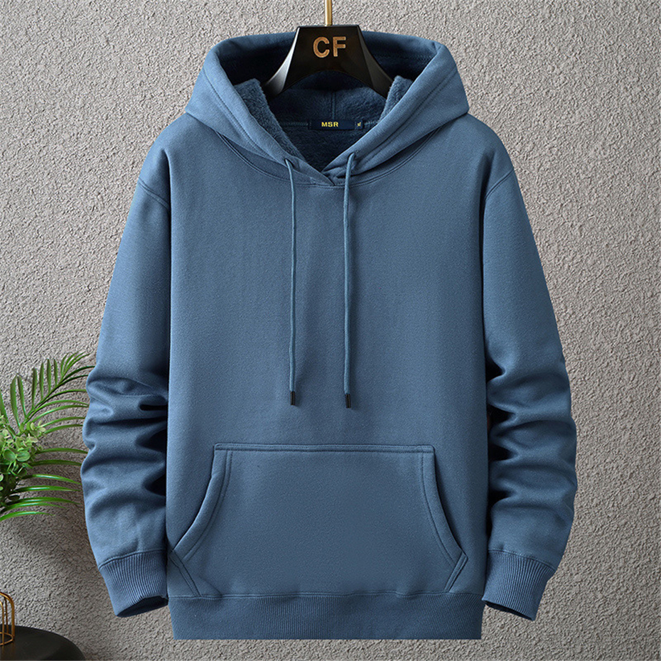 솔리드 컬러 후드 티 남성 12XL 10XL 플러스 사이즈 후드 가을 겨울 두꺼운 양털 까마귀 남성 빅 사이즈 12XL 후드 풀오버 블랙