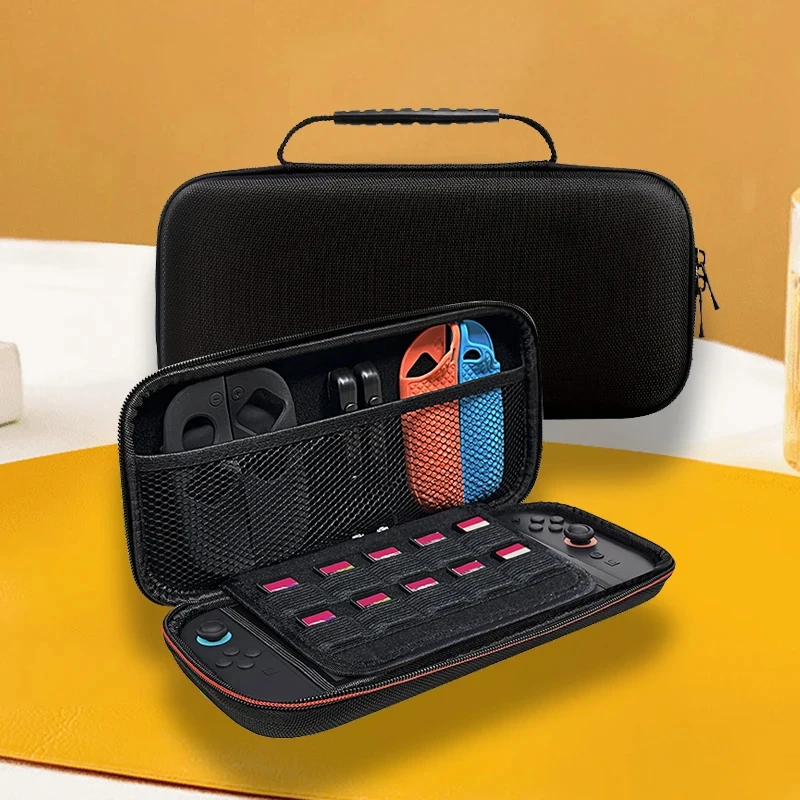 Um acessório de maleta protetora para Switch 2 com slot para cartão de jogo, uma bolsa EVA portátil para espaço de armazenamento