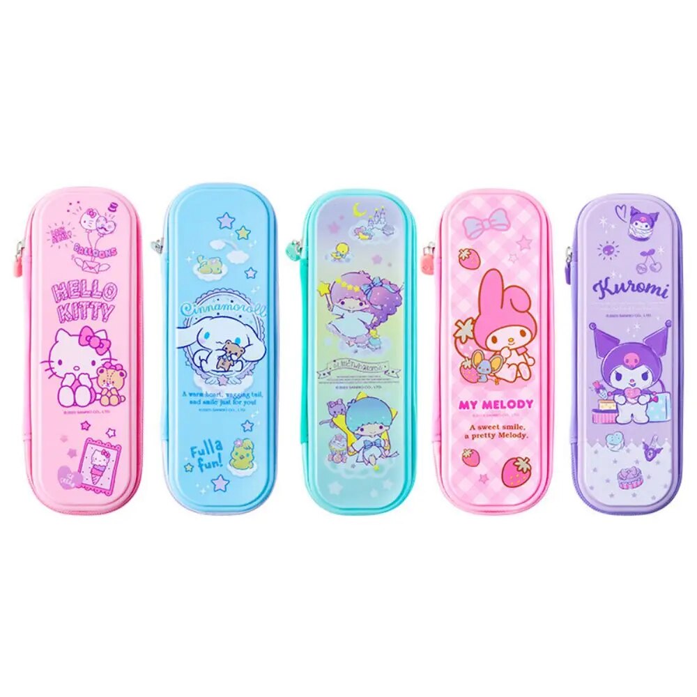 Iigen Sanrio กล่องปากกาทำจากผ้า PP สำหรับนักเรียนลายการ์ตูนกล่องดินสอกระเป๋าผ้าสำหรับเด็กผู้หญิงอุปกรณ์เครื่องเขียนในโรงเรียน