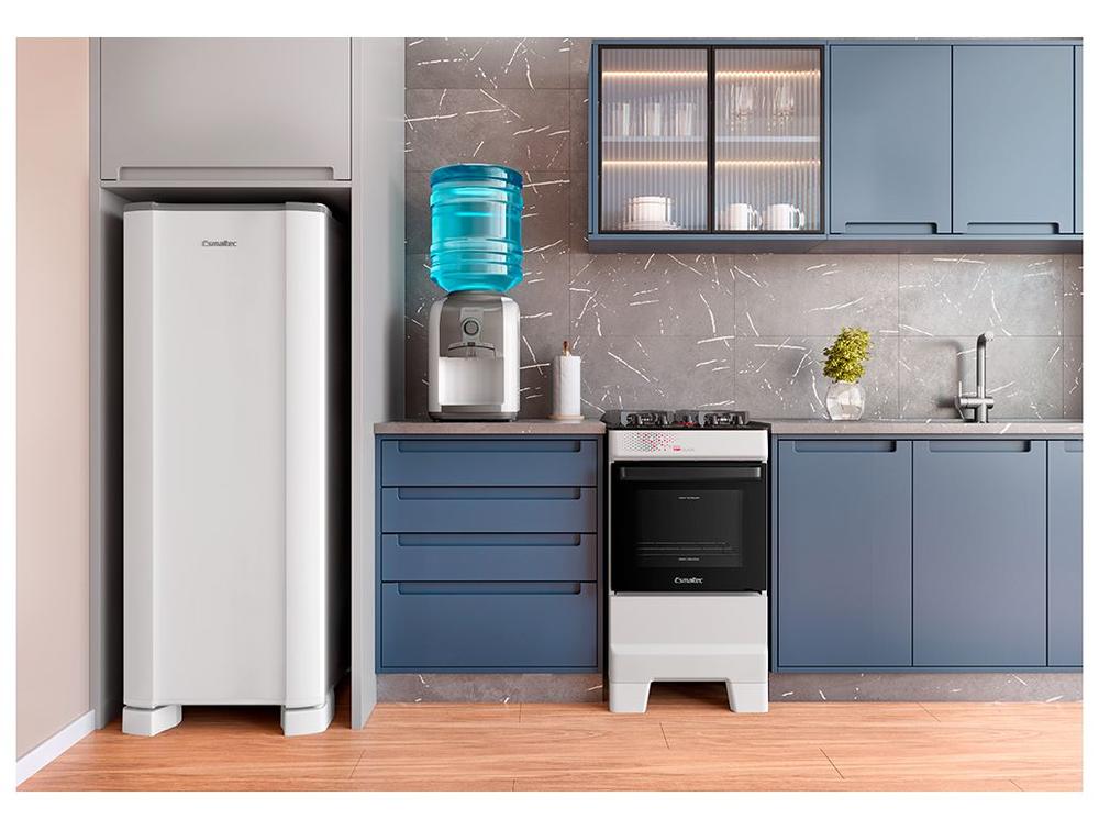 Fogão 4 Bocas Esmaltec Branco Mesa de Vidro Ideal Top Glass T4VAB - Bivolt