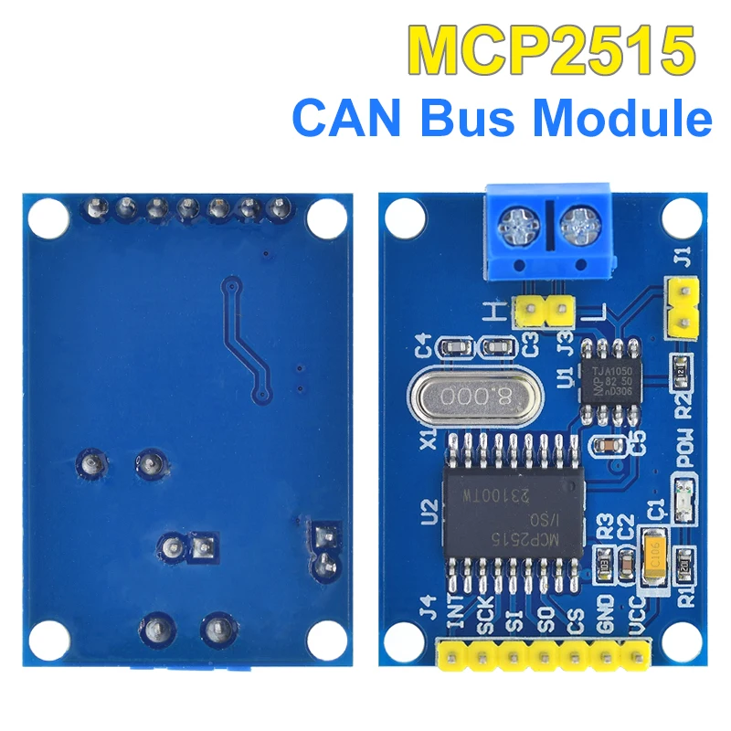 TZT MCP2515 CAN Bus Driver Module Board TJA1050 Receiver SPI For 51 ARM Controller Interface Module For Arduino DIY Kit