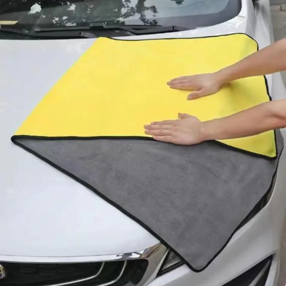 Toalha de lavagem de carro engrossada e absorvente pano de limpeza especial de veludo coral para toalhas de lavagem de carro, toalha de lavagem de carro de secagem rápida