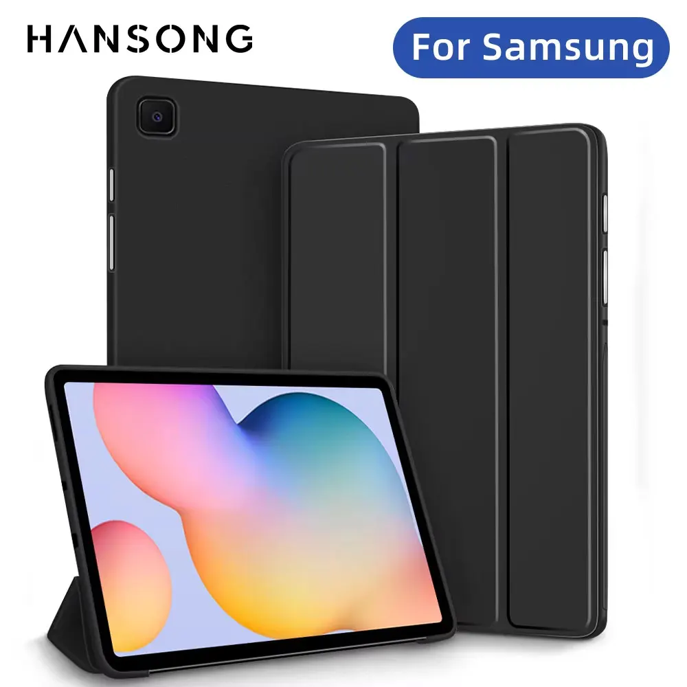 Coque en Silicone pour tablette Samsung Galaxy, pour S6 lite Tab A9 A8 A7 S7 S8 S9 et Plus FE Smart Auto Sleep Wake Function