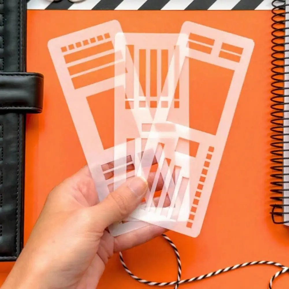 Juego de plantillas para planificador, plantilla para cuaderno encuadernado en espiral, juego de plantillas flexibles hechas a mano para álbum de recortes Diy, diario con rejilla de puntos