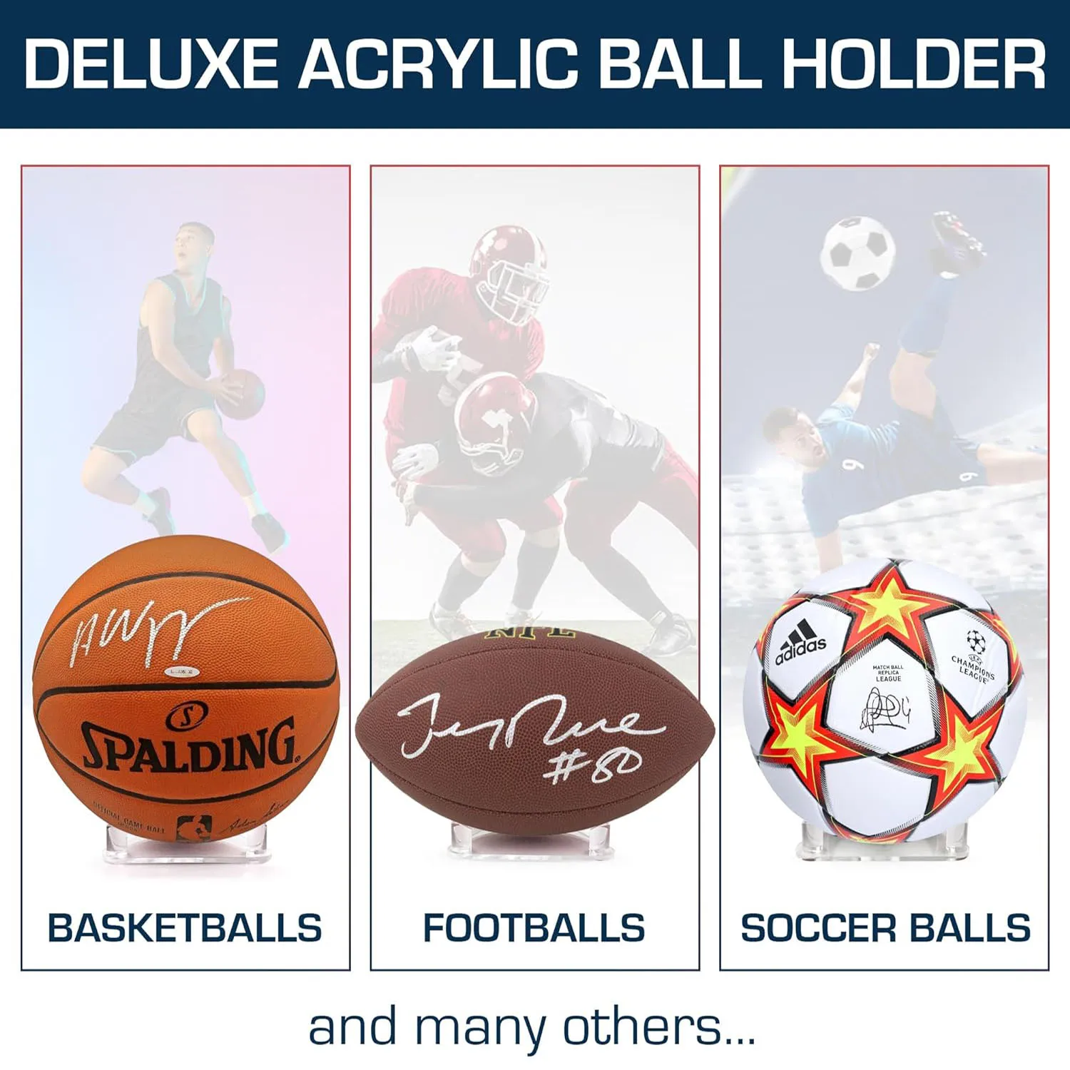 Acrylic Multi-function Basketball Ball Stand Display Holder Ball Rack Support Base Rugby Display Stand Football Bowling Storage