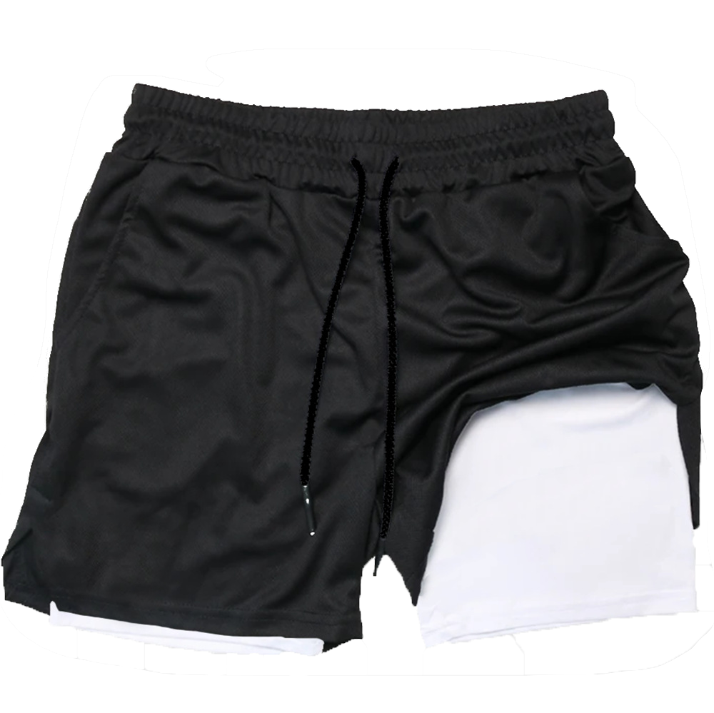 Pantalones cortos deportivos versátiles de doble capa para hombre, pantalones cortos deportivos de secado rápido informales para todos los días, Verano