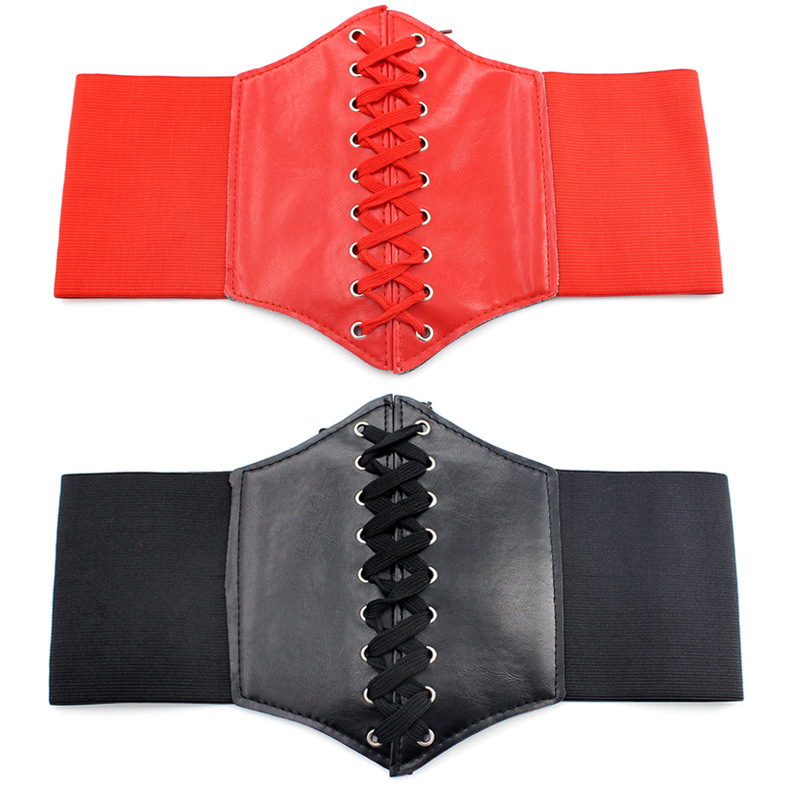 Mulheres sexy espartilhos largo couro do plutônio elegante cinto de emagrecimento bustiers largo elástico cintos de cintura alta feminino ceinture cintura