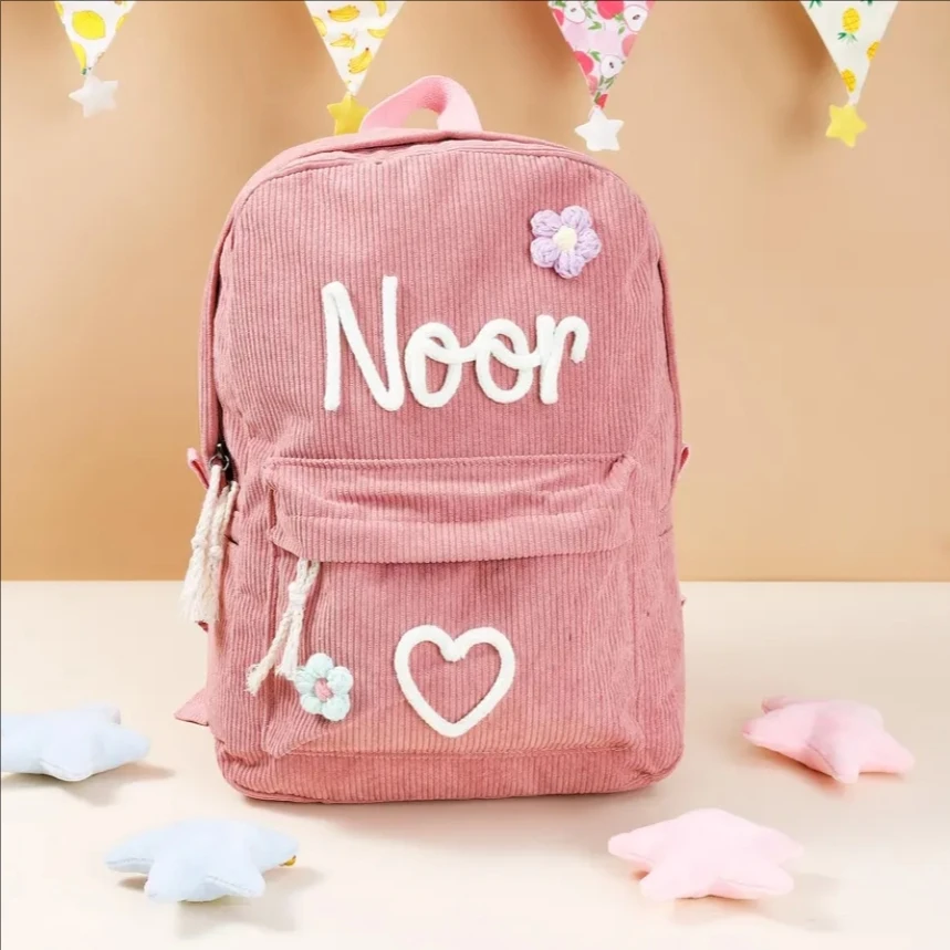 Mochila personalizada de gran capacidad, regalo de Navidad, hecho a mano, nombre único, cuerda Multicolor personalizada, hilo, Color, decoración de arcoíris