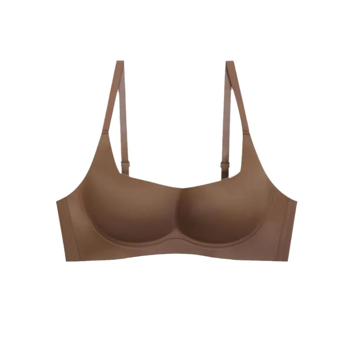 Solid color skin-hugging back bra underwear women's summer breathable thin line type integrated bra