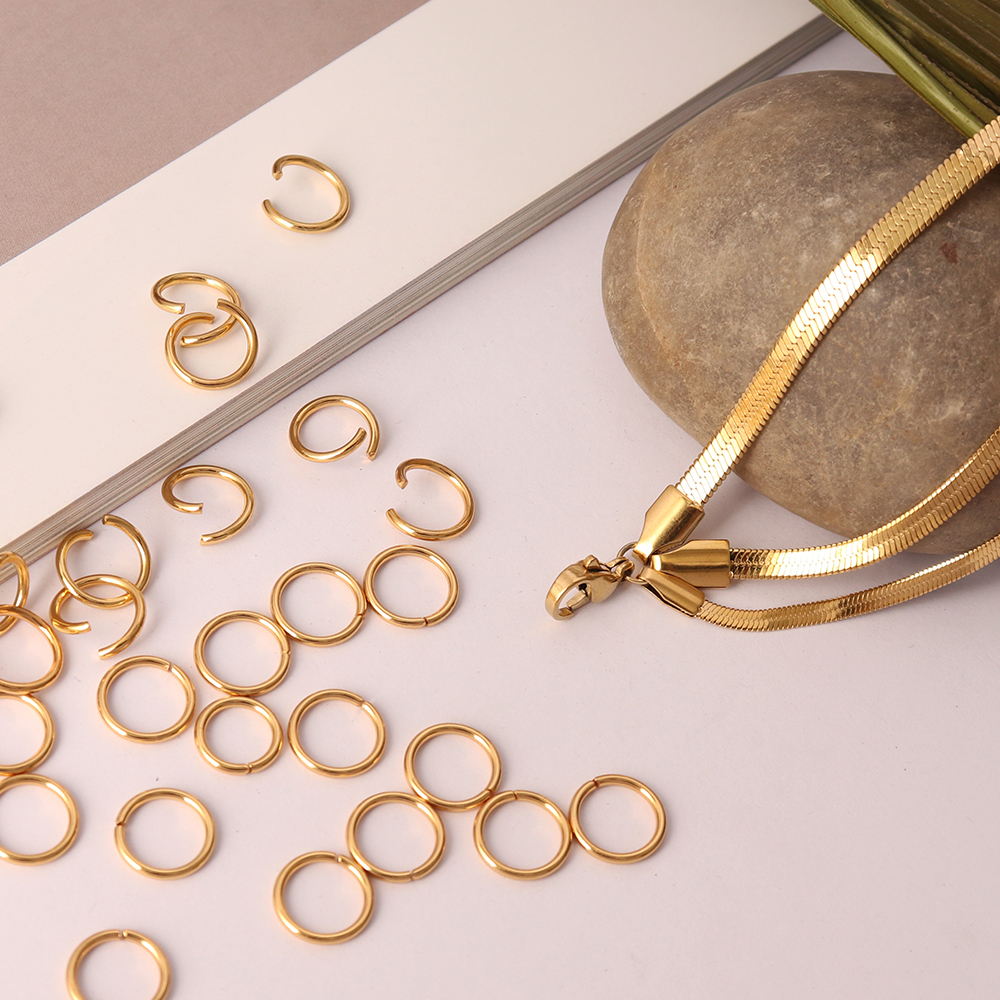 100-200 unids/lote de anillos abiertos de acero inoxidable, conectores de anillos divididos para suministros de joyería DIY, accesorios al por mayor
