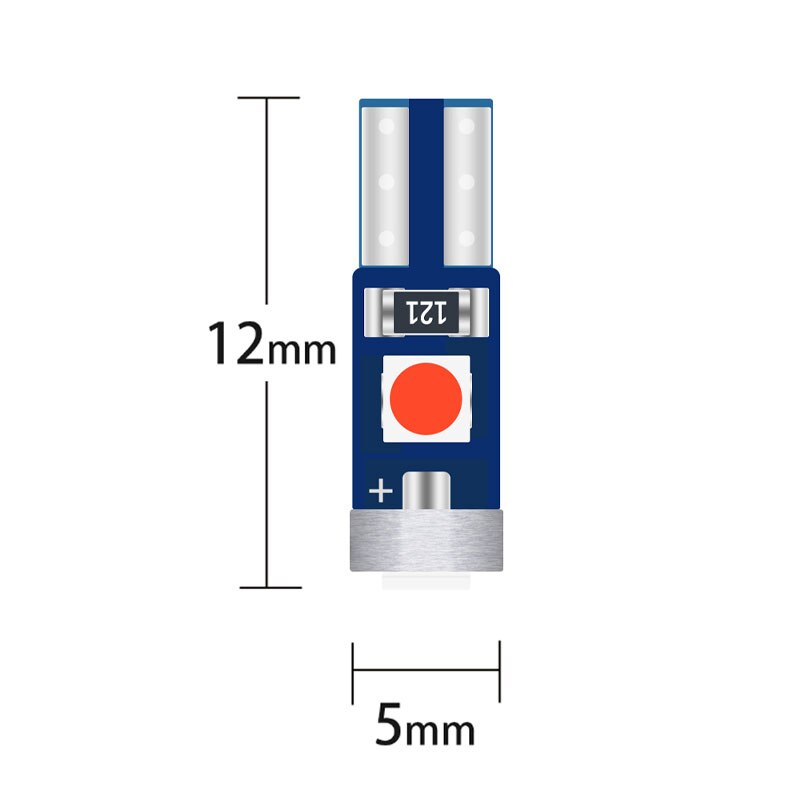 ไฟ LED 3SMD T5 10X แผงหน้าปัดรถ3030LED สว่างมาก LED ไฟภายในรถลิ่มด้านข้างอัตโนมัติ