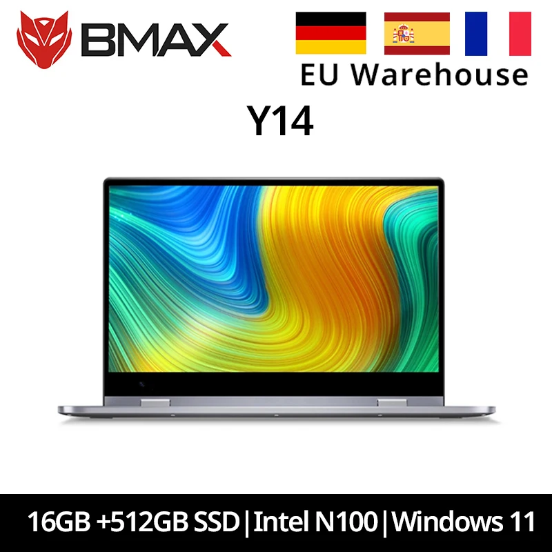 BMAX Y14 Laptop Notebook da 14 pollici Windows 11 16 GB di RAM LPDDR5 512 GB SSD 1920 * 1080 IPS Intel N100 laptop Computer tipo-c