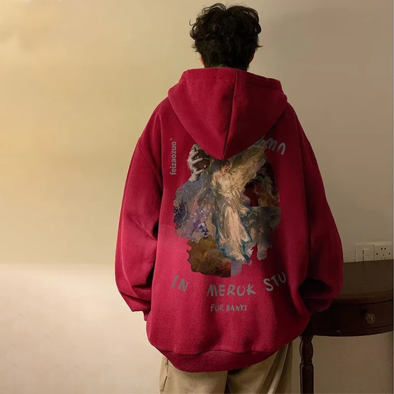 남성용 새로운 고스 그래픽 프린트 풀오버 후드 Y2K 빈티지 streetwear 후드 티셔츠 가을 헐렁한 힙합 패션 Hoody