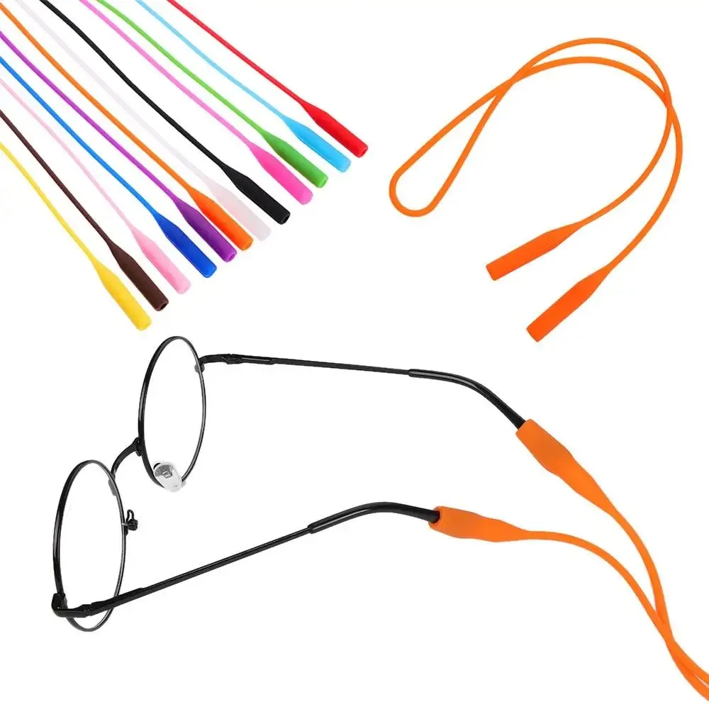 Correa de silicona para gafas, cadena para gafas de sol, banda deportiva, soporte para cordón, cuerda elástica antideslizante, cuerda elástica para gafas