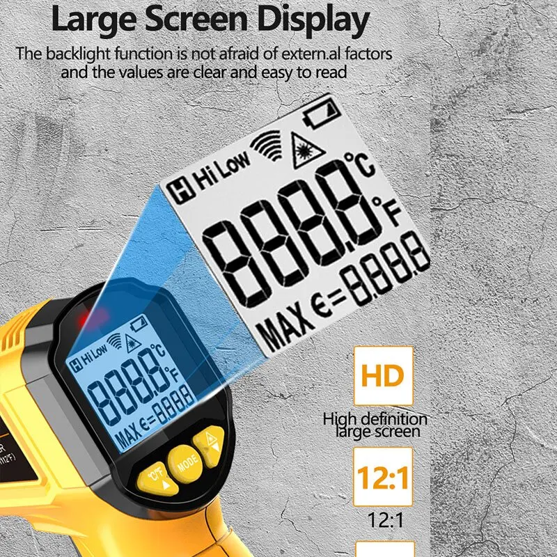 Digital Infrared Thermometer  Laser termometro Pyrometer Gun Non-Contact Laser Temperature Meter gauge Tools -50~600℃