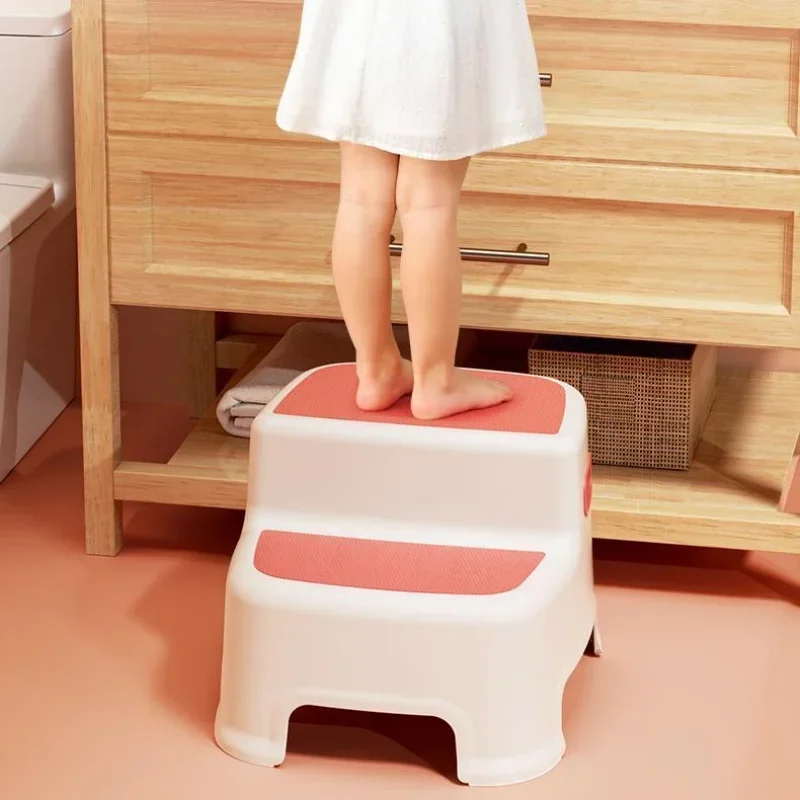 เด็ก Ottoman Baby Step เก้าอี้สตูลขนาดเล็ก Bench มือซักผ้าขั้นตอนสตูลเด็กลื่นสตูลวางเท้าขาตั้งสตูล