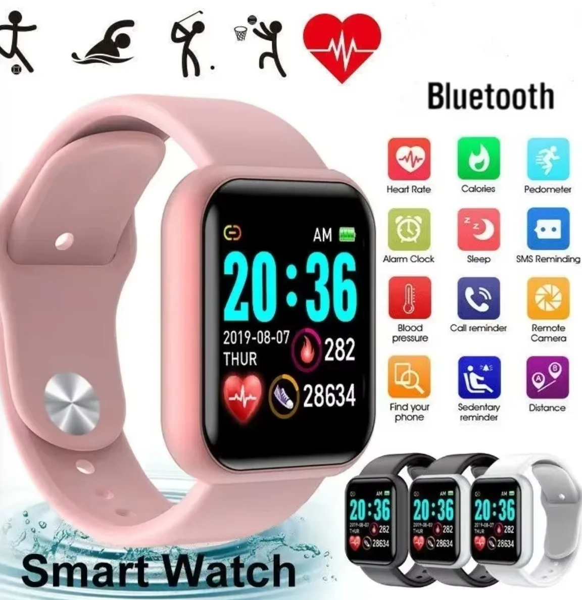 Smart Watch For Women Men Wristwatch Bluetooth Connected Phone Player Music Fitness Sport Bracelet Sleep Monitor Digital Watches