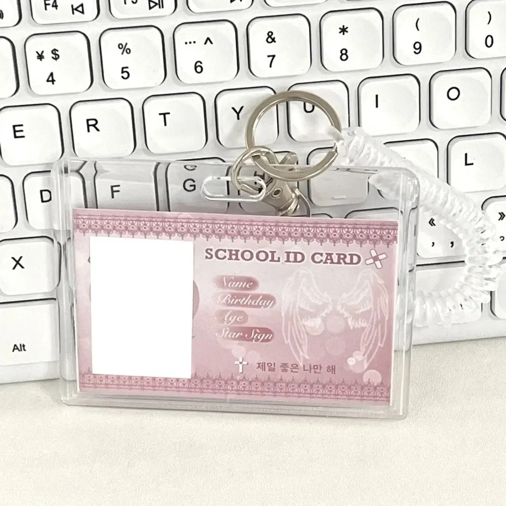 Porta carte di accesso per carte scolastiche da 1 pezzo Custodia protettiva trasparente in acrilico Porta carte d'identità per bus pasto
