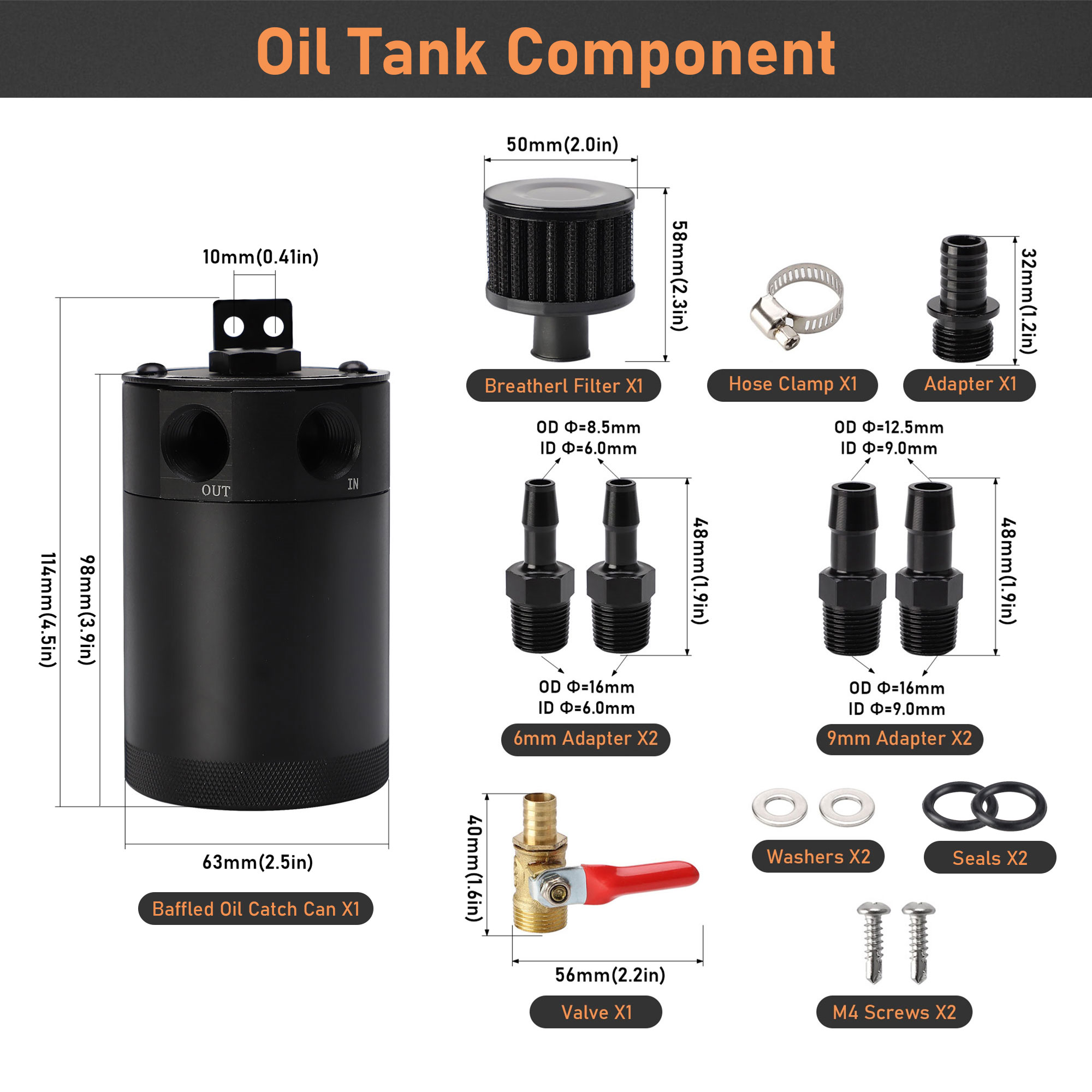 ドレンバルブ付きバフォールリザーバーキット,2つのポート,アルミニウムシリンダー,150mlリザーバー