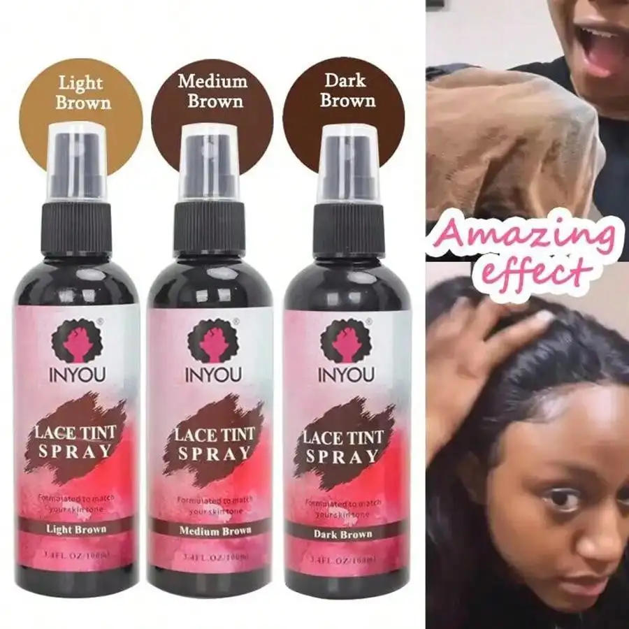 Spitzentönungsspray für Perücken, wasserdichter Spitzentönungs-Schmelzmousse-Spray-Concealer für Perücken mit Spitzenverschluss vorne, Toupets