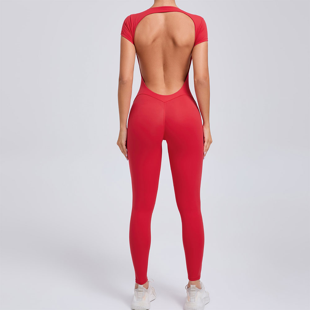 Traje de una pieza de manga larga para mujer, mono Sexy, ropa de Yoga de secado rápido, monos de entrenamiento, peleles deportivos con espalda descubierta para gimnasio