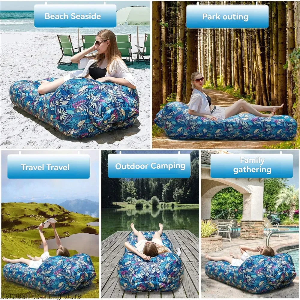 New High Quality Non-rollover Large Size Inflatable Sofa Inflatable Bed Blow Up Bed for Outdoor Camping Beach Pool Home