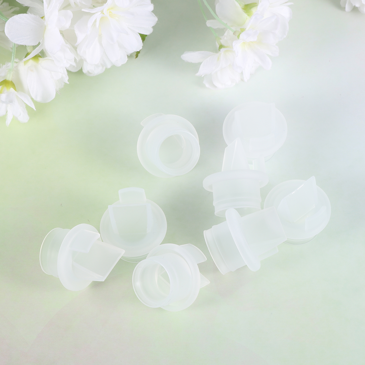 8ชิ้นอุปกรณ์แยกน้ำนมแม่เครื่องปั๊มนมไฟฟ้าซิลิโคนเปลี่ยนชิ้นส่วนอุปกรณ์ปั๊มสำหรับทารก